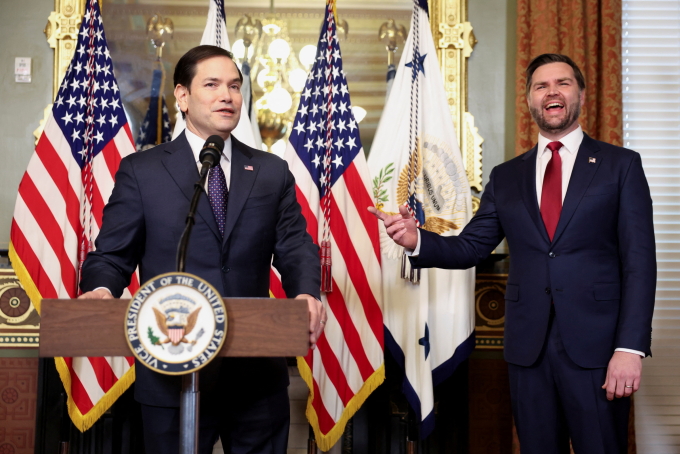 Phó tổng thống Mỹ JD Vance và Ngoại trưởng Marco Rubio tại Washington ngày 21/1.