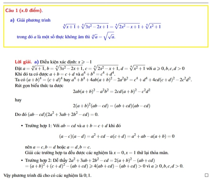 Lời giải đề Toán vòng 2 thi lớp 10 chuyên Khoa học Tự nhiên