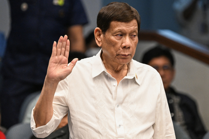 Cựu tổng thống Philippines Rodrigo Duterte tại Manila hồi tháng 10/2024.