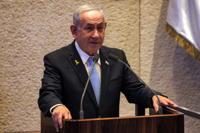 Thủ tướng Israel Benjamin Netanyahu phát biểu tại quốc hội ngày 11/6. Ảnh: AFP