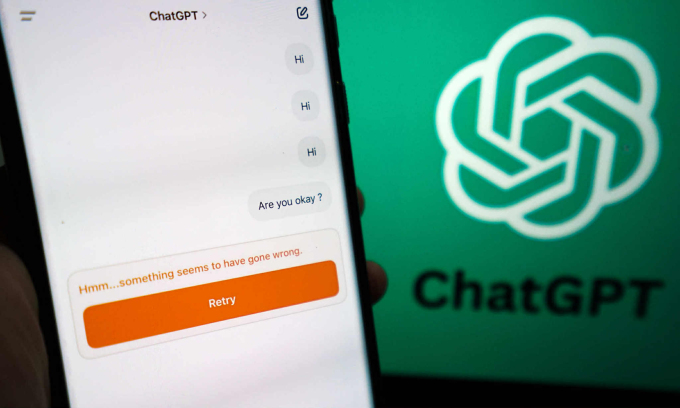 Thông báo khi sử dụng ChatGPT.