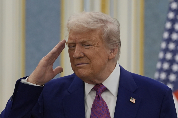 Tổng thống Trump tại Cung điện Hoàng gia ở thủ đô Riyadh, Arab Saudi, hôm 13/5. Ảnh: AP