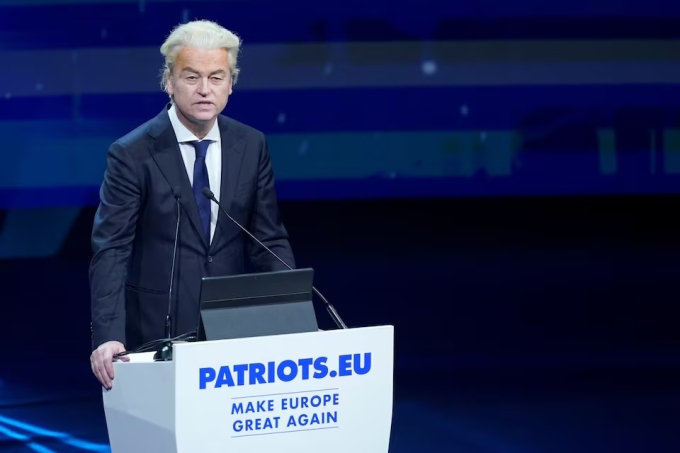 Ông Wilders trong sự kiện ở Madrid, Tây Ban Nha hồi tháng 2. Ảnh: Reuters