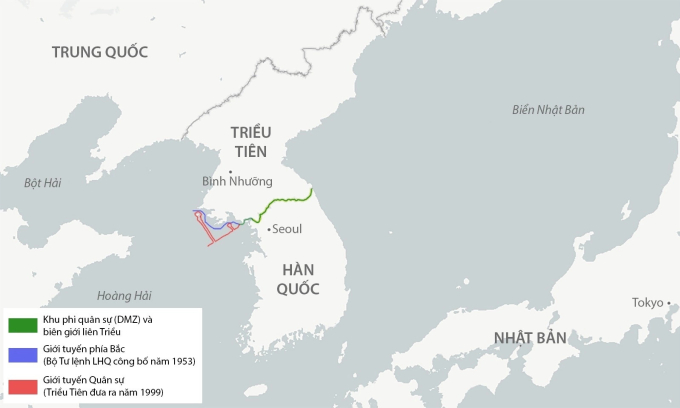 Vị trí bán đảo Triều Tiên.