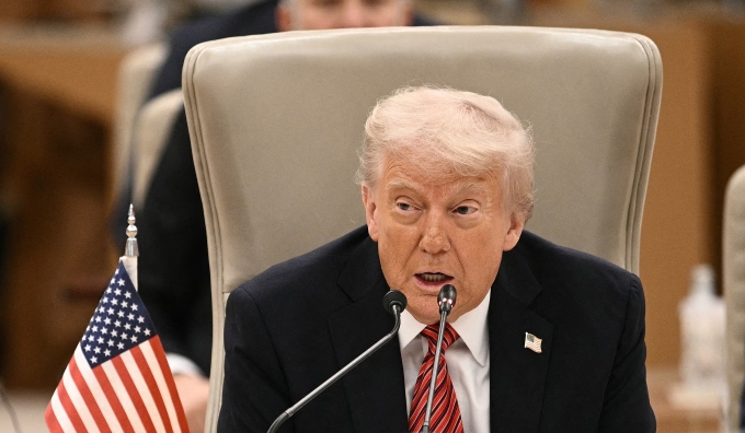 Tổng thống Mỹ Donald Trump tại Riyadh, Arab Saudi ngày 14/5. Ảnh: AFP