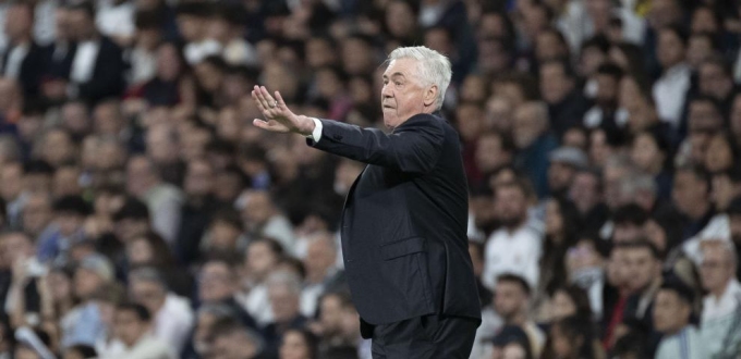 Ancelotti chỉ đạo trong trận Real 2-1 Mallorca ở vòng 36 La Liga tối 14/5. Ảnh: MD