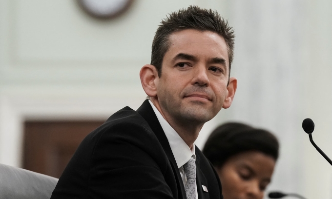 Tỷ phú Jared Isaacman tại Đồi Capitol ngày 9/4. Ảnh: Reuters