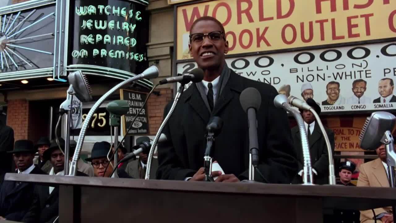 Denzel Washington trong phim "Malcolm X"