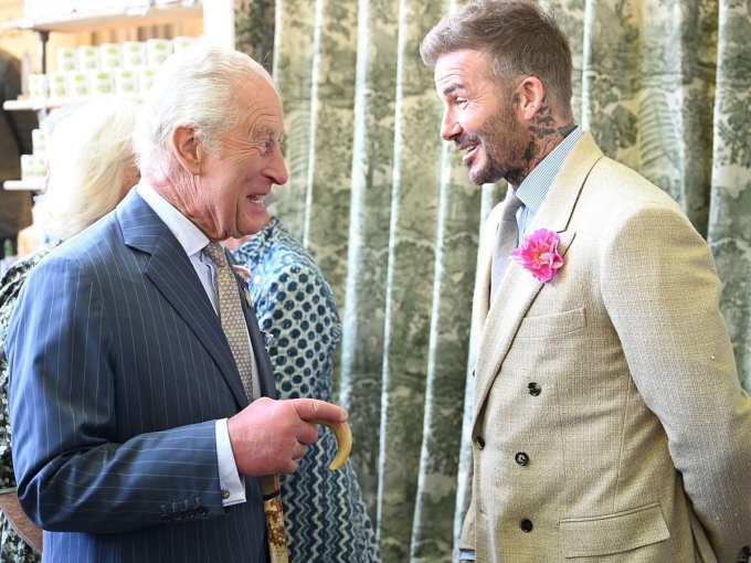 David Beckham trò chuyện cùng Vua Charles. Ảnh: Instagram David Beckham