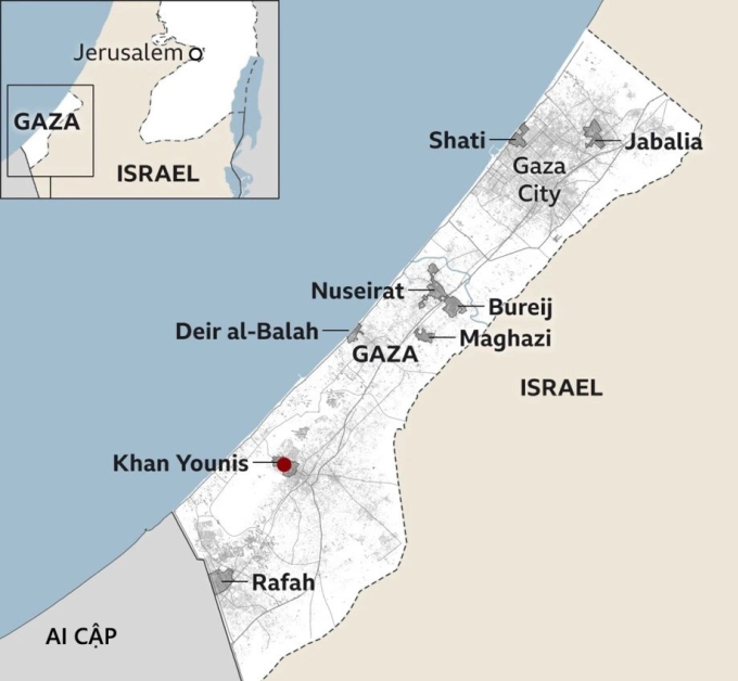 Vị trí Israel và Dải Gaza