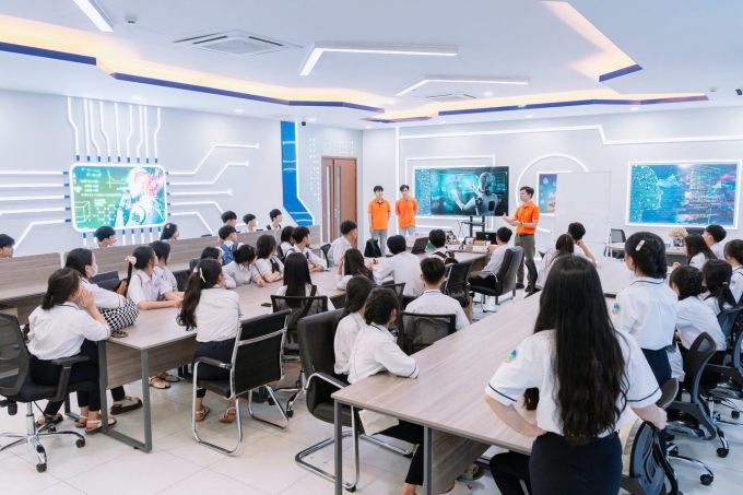 Sinh viên trường Đại học FPT học trong phòng lab. Ảnh: Trường Đại học FPT