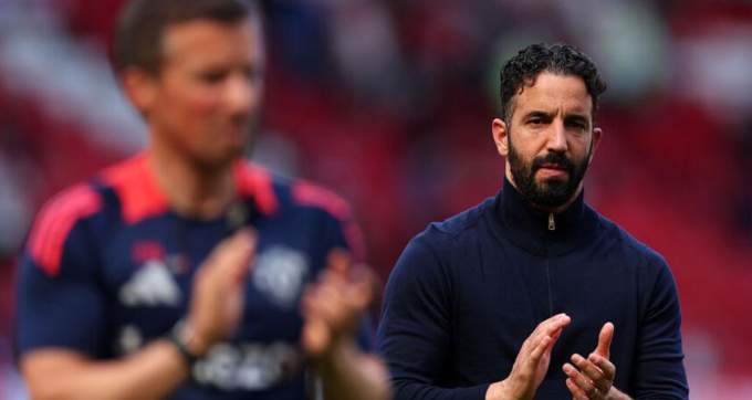 HLV Ruben Amorim sau trận Man Utd thua West Ham 0-2 trên sân Old Trafford, thành phố Manchester, Vương quốc Anh, vòng 36 Ngoại hạng Anh ngày 11/5/2025. Ảnh: Man Utd