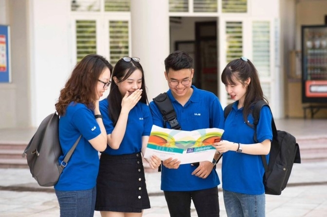 Sinh viên trường Đại học Ngoại ngữ, Đại học Quốc gia Hà Nội. Ảnh: ULIS